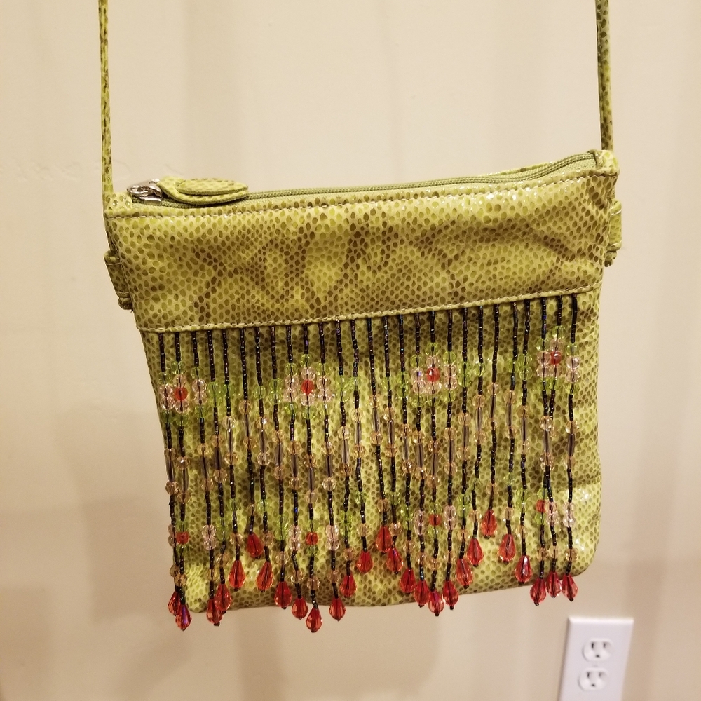 Green Beaded Women's Bag